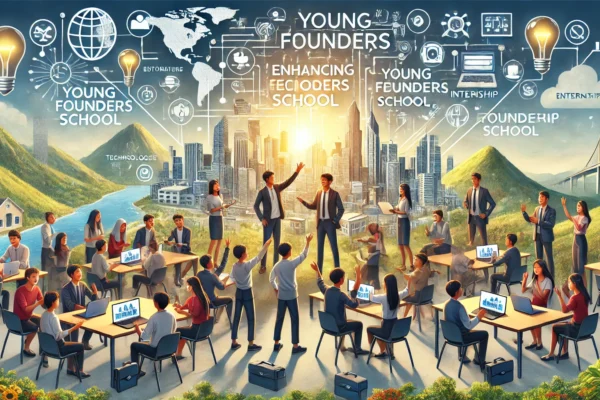 A landscape image representing the partnership between Scalo Technologies and Young Founders School for enhancing entrepreneurship education. The scene