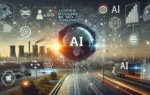 A modern landscape image representing the launch of a Center of Excellence for Big Data and AI in Pakistan by GlobalTech Corporation. The scene featured