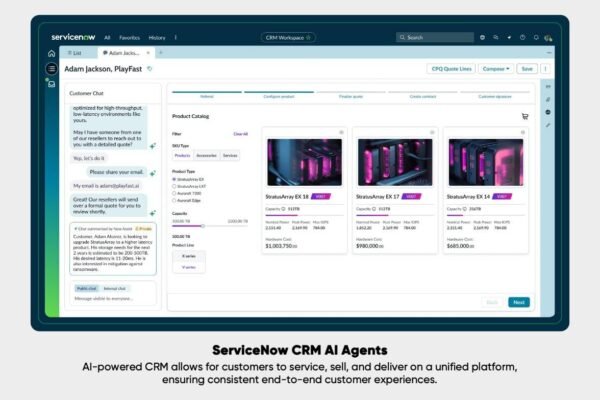 ServiceNow reimagines CRM for the AI era to sell, fulfill, and service on one unified platform providing exceptional end-to-end experiences